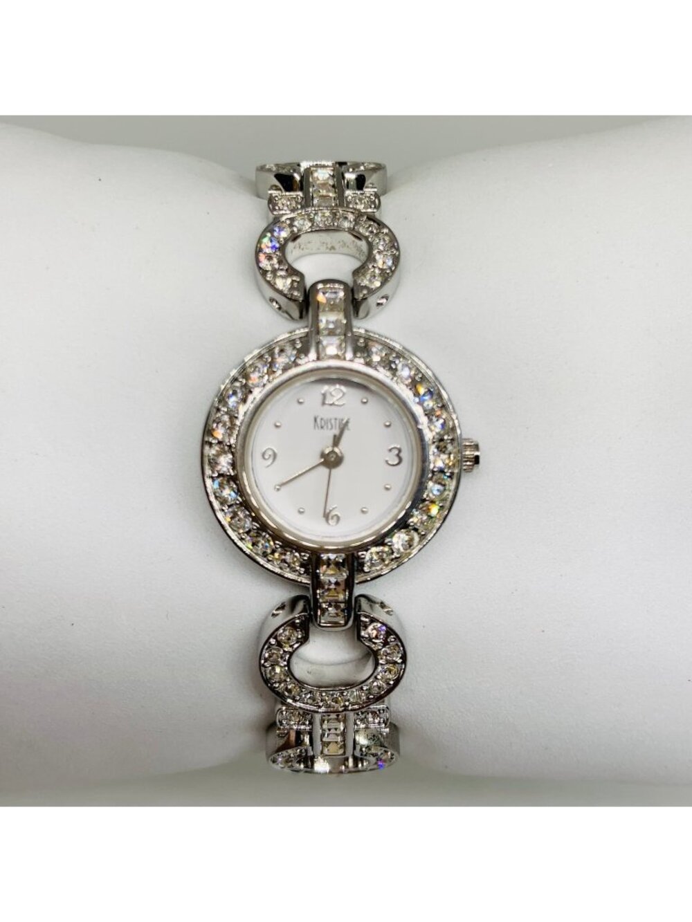 Kristine silver tone thins women’s watch 22mm quartz analog size 6” running